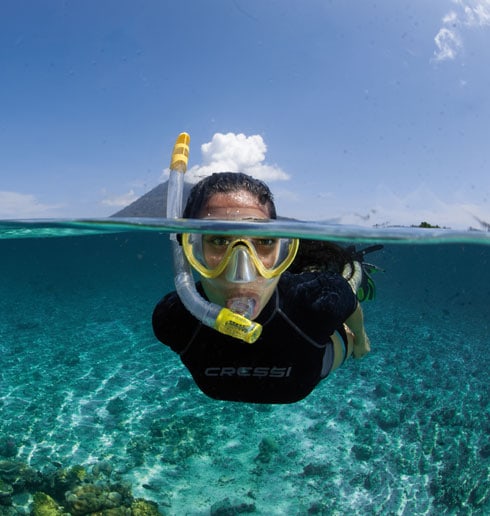 diving with a snorkel